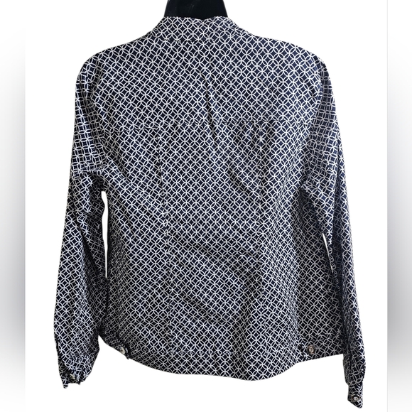 NEW Attyre Women's Open Lightweight Denim Jacket Blazer Medium Abstract Geometri - Picture 2 of 7